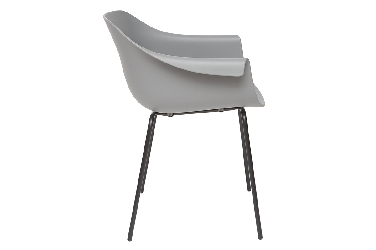 Chaises design gris et noir (lot de 2) COUTURE