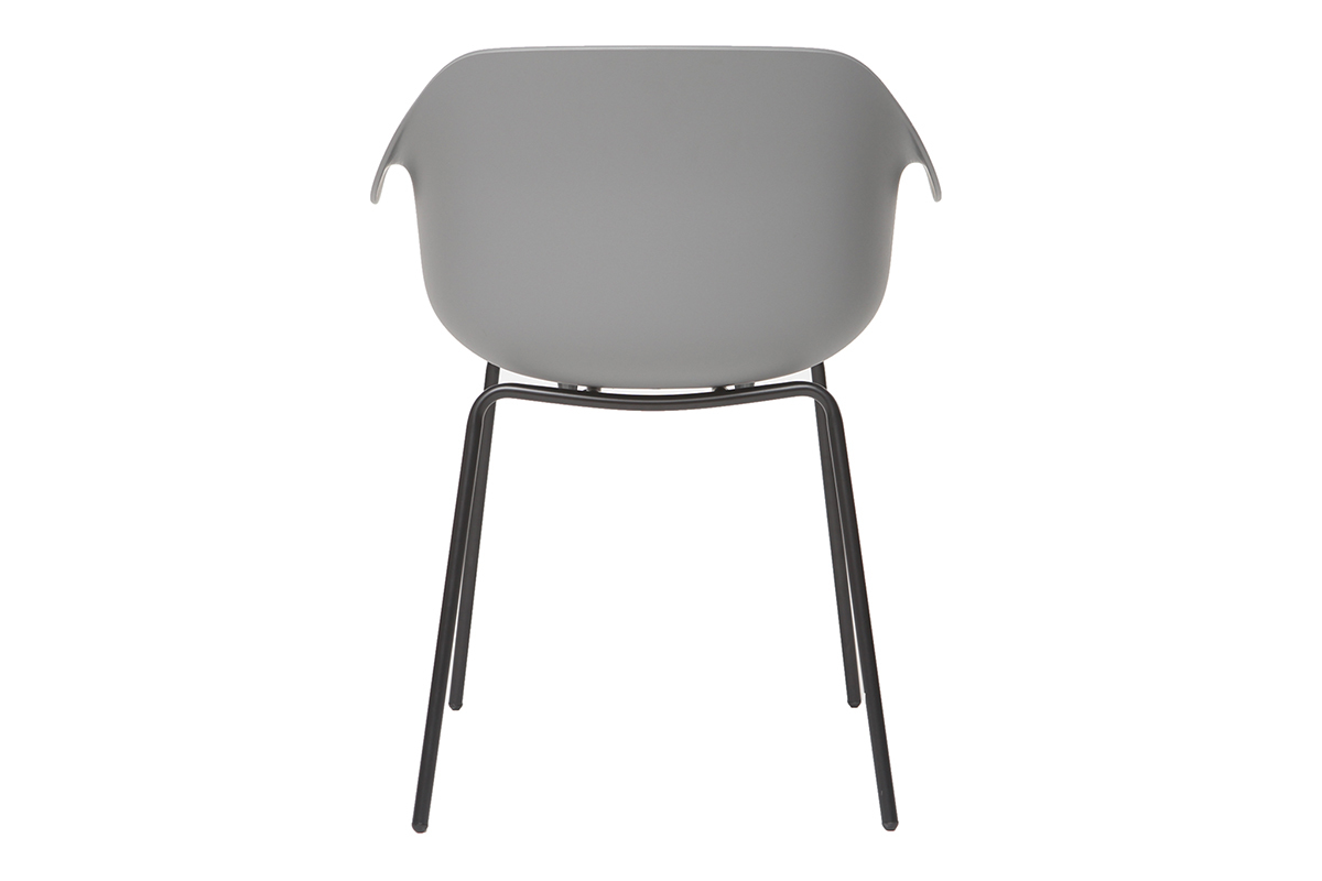 Chaises design gris et noir (lot de 2) COUTURE