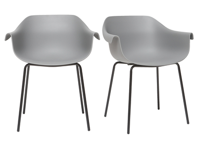 Chaises design gris et noir (lot de 2) COUTURE