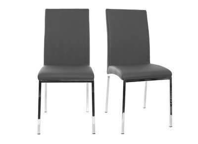 Chaises design gris pieds métal (lot de 2) SIMEA