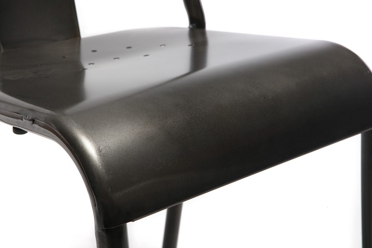 Chaises design m�tal inox (lot de 2) EVAN