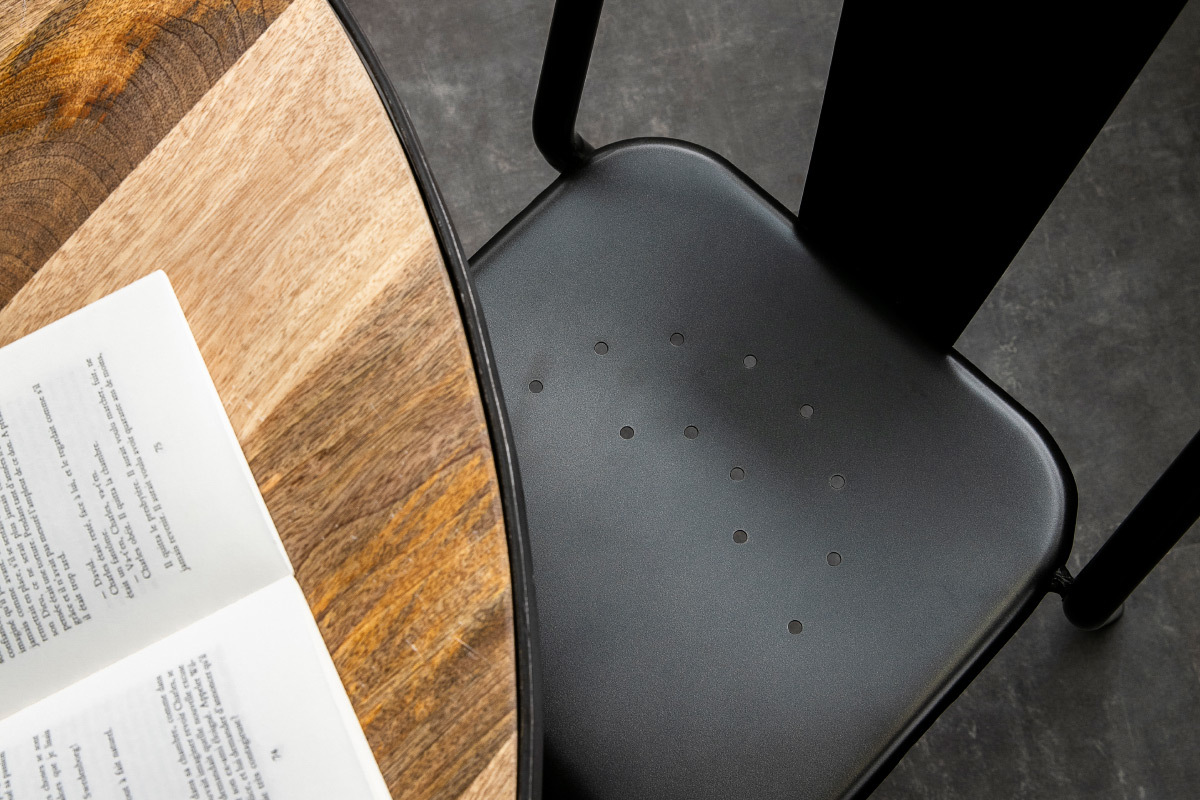 Chaises design m�tal inox (lot de 2) EVAN