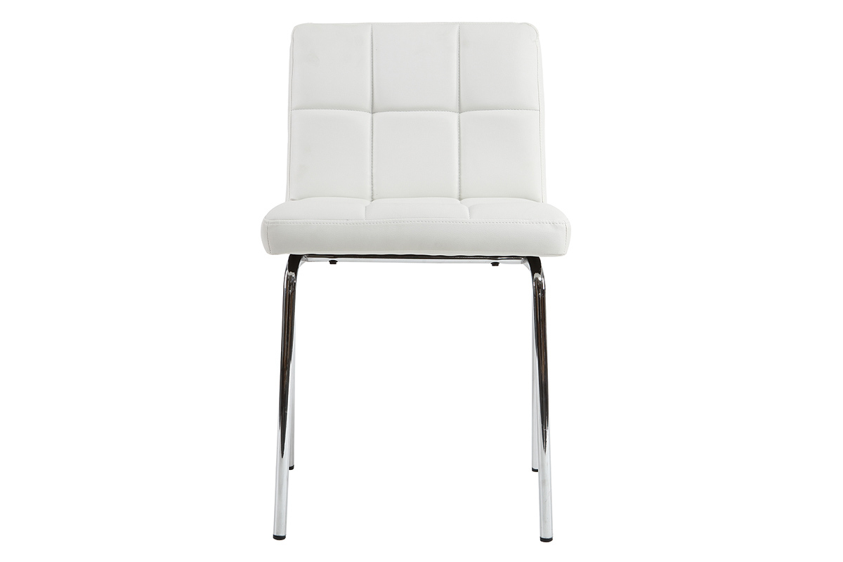 Chaises design molletonnes blanches (lot de 2) POLLY