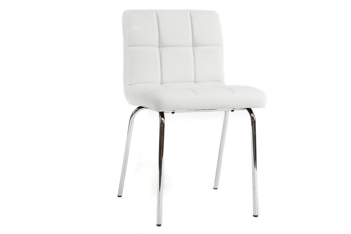 Chaises design molletonnes blanches (lot de 2) POLLY
