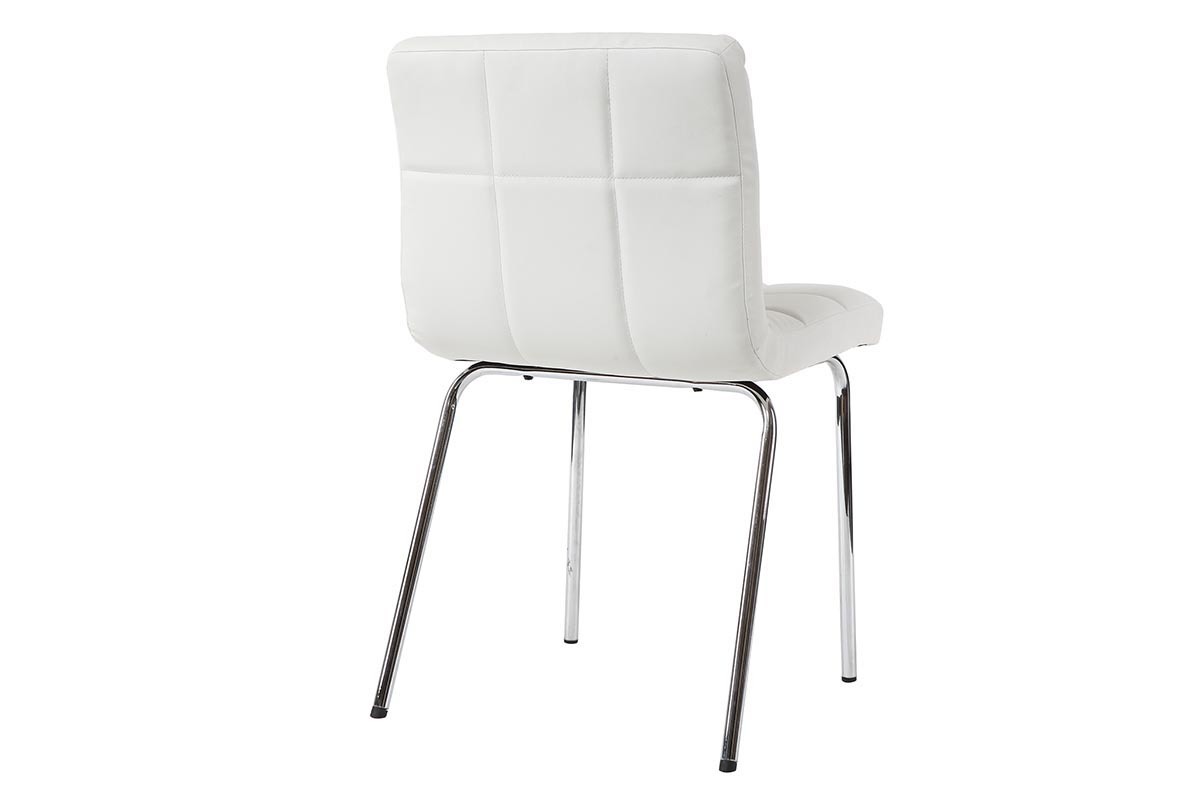 Chaises design molletonnes blanches (lot de 2) POLLY
