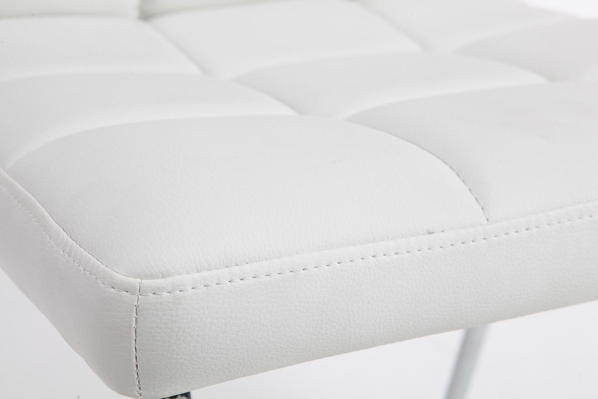 Chaises design molletonnes blanches (lot de 2) POLLY