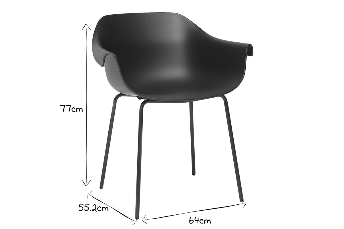 Chaises design noires (lot de 2) COUTURE