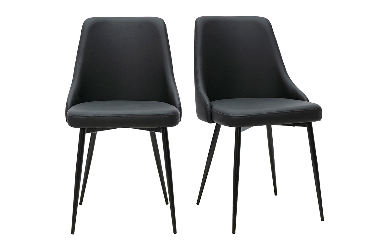 Chaises design noires (lot de 2) CULT