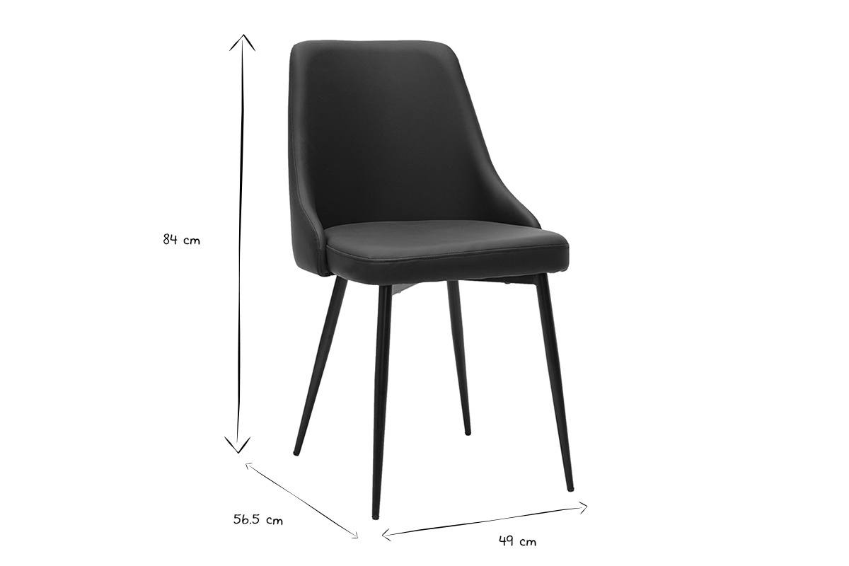 Chaises design noires (lot de 2) CULT
