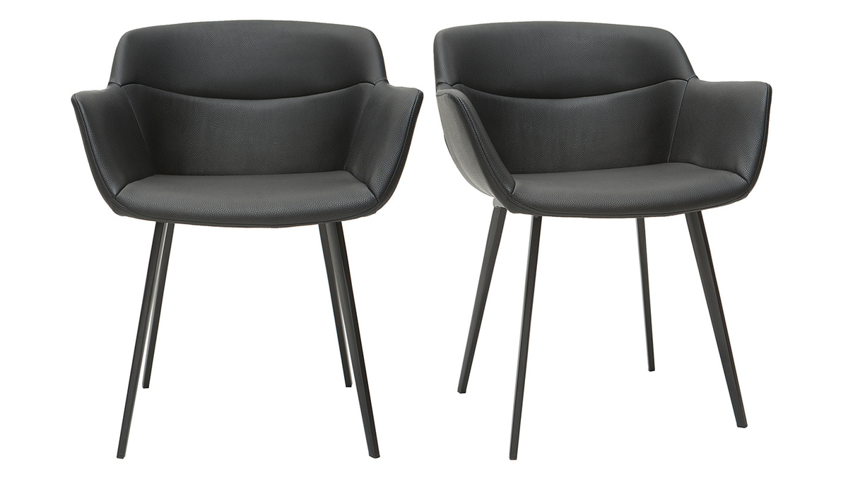 Chaises design noires (lot de 2) NERO