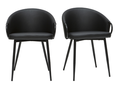 Chaises design noires (lot de 2) PRECIO