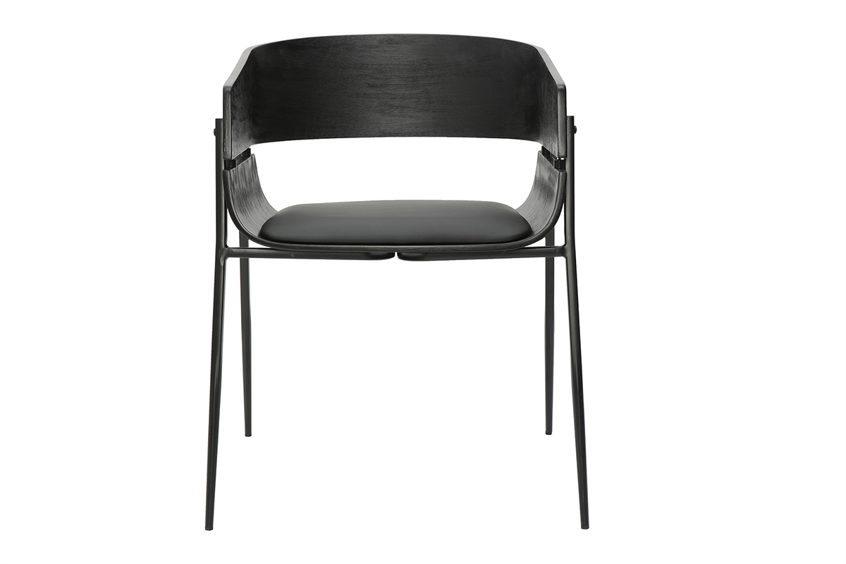 Chaises design noires (lot de 2) WESS