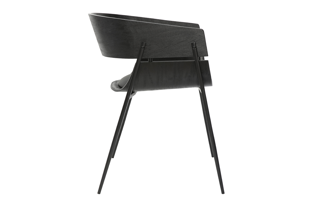 Chaises design noires (lot de 2) WESS