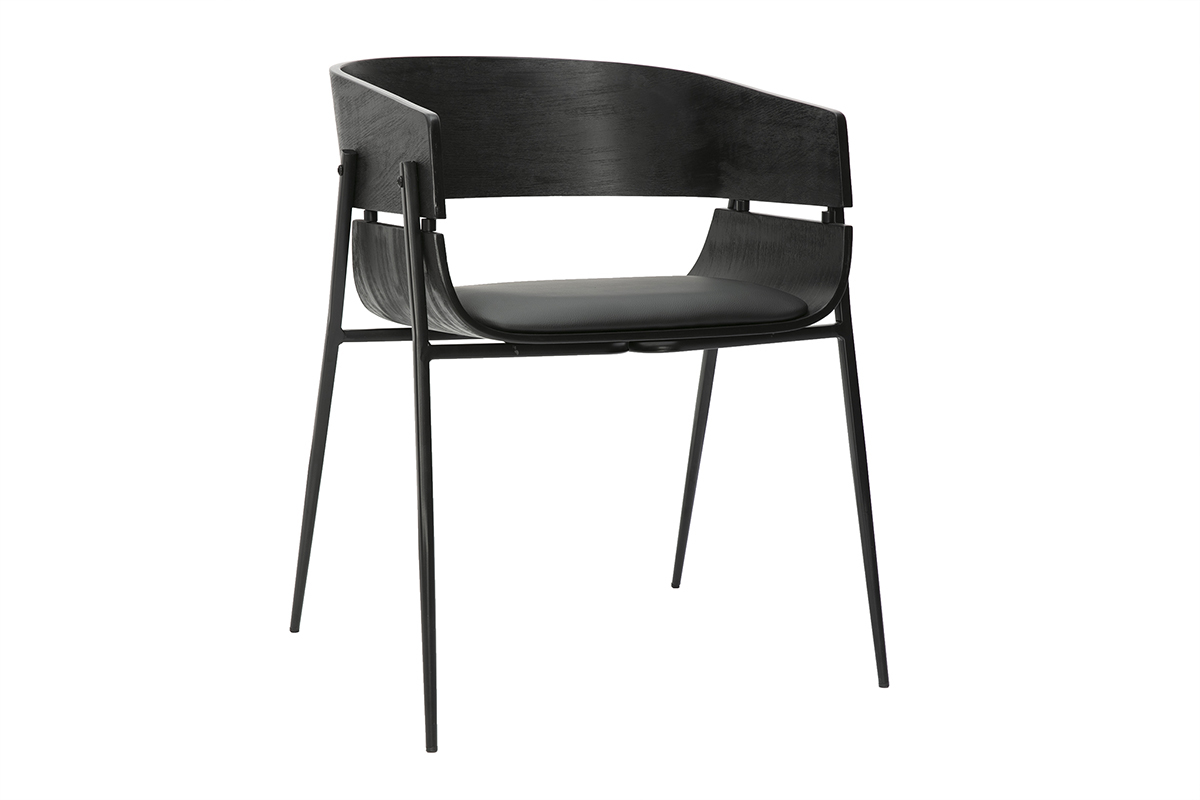 Chaises design noires (lot de 2) WESS