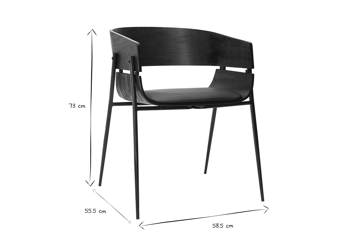 Chaises design noires (lot de 2) WESS