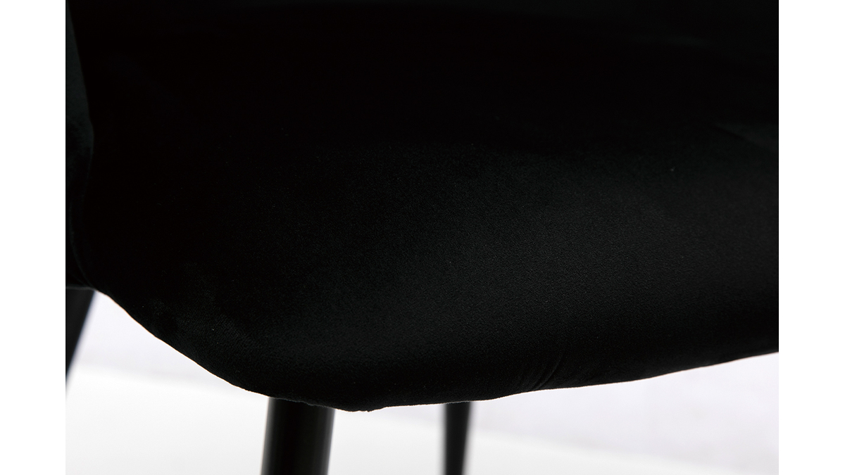 Chaises design noires en tissu velours et mtal (lot de 2) VANITY