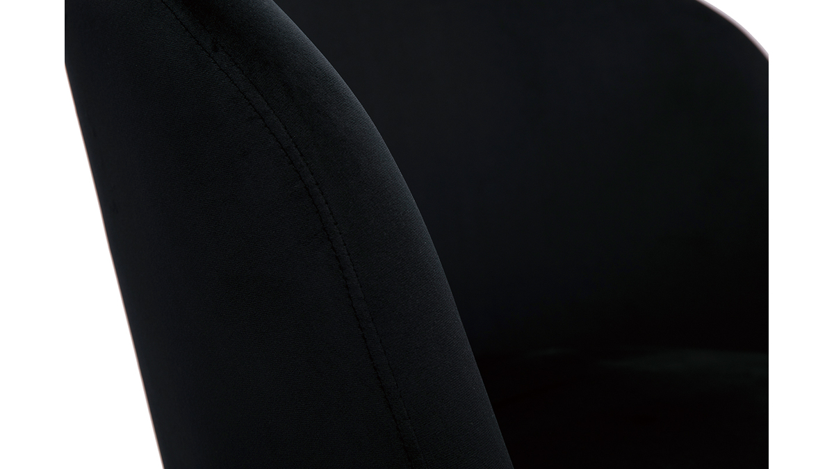 Chaises design noires en tissu velours et mtal (lot de 2) VANITY