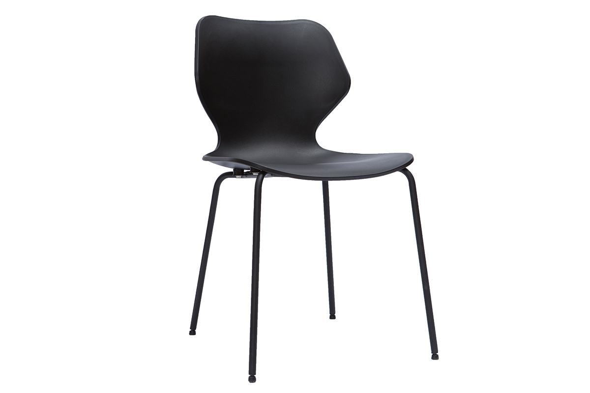 Chaises design noires intrieur - extrieur (lot de 2) FLIP