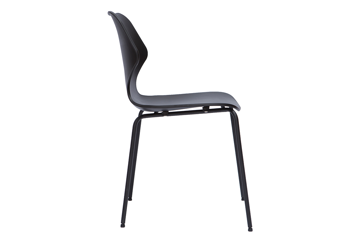 Chaises design noires intrieur - extrieur (lot de 2) FLIP