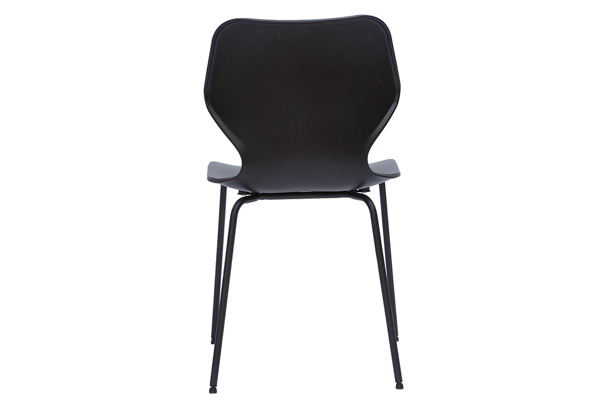 Chaises design noires intrieur - extrieur (lot de 2) FLIP