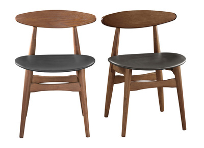 Chaises design noyer et noir (lot de 2) WALFORD