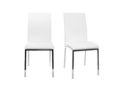 Chaises design polyur&eacute;thane blanc (lot de 2) SIMEA