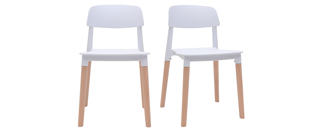 Chaises design scandinave blanches (lot de 2) GILDA