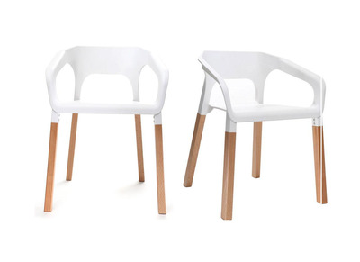 Chaises design scandinave blanches (lot de 2) HELIA