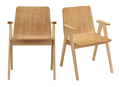 Chaises design scandinave ch&ecirc;ne (lot de 2) DANA