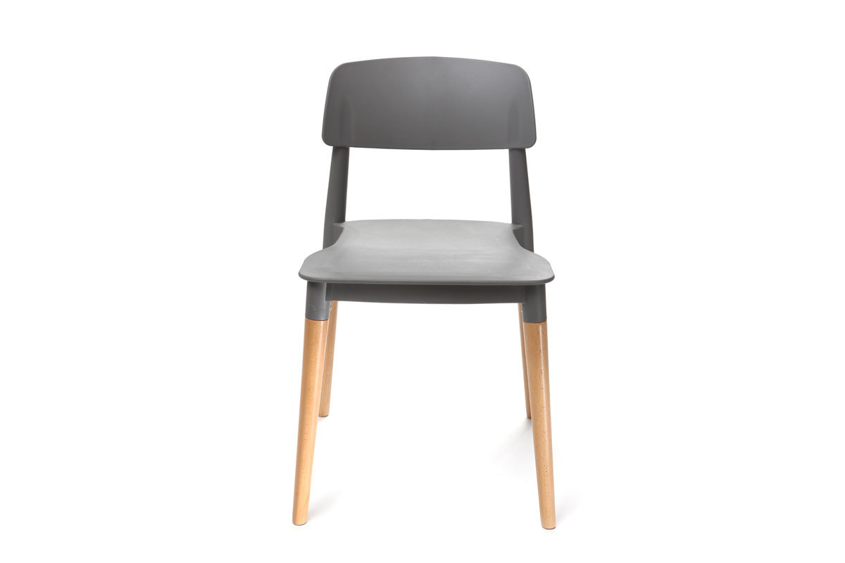 Chaises design scandinave grises (lot de 2) GILDA
