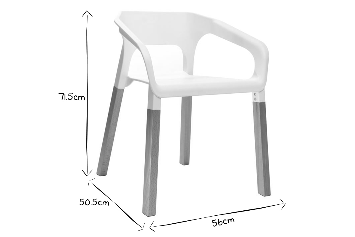 Chaises design scandinaves empilables grises (lot de 2) HELIA