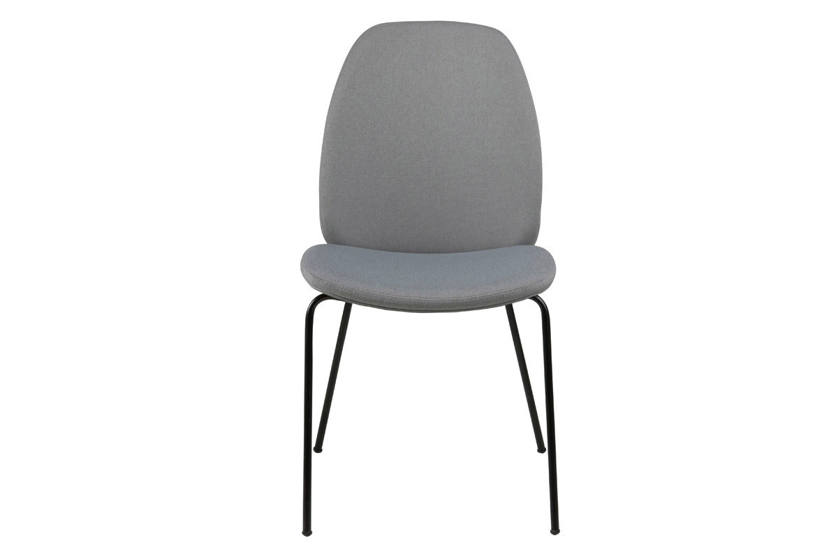 Chaises design tissu gris clair (lot de 2) PALOMA