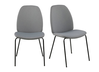 Chaises design tissu gris clair (lot de 2) PALOMA