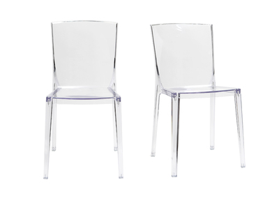 Chaises design transparentes empilables (lot de 2) ISLAND