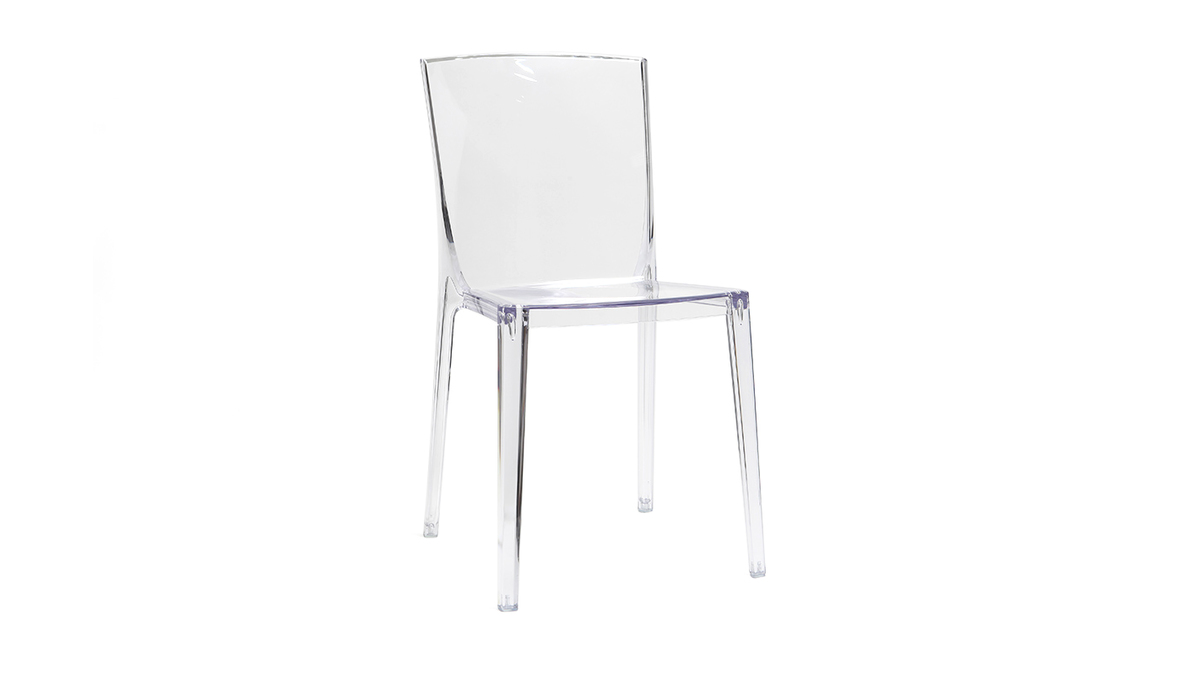 Chaises design transparentes empilables intrieur - extrieur (lot de 2) ISLAND