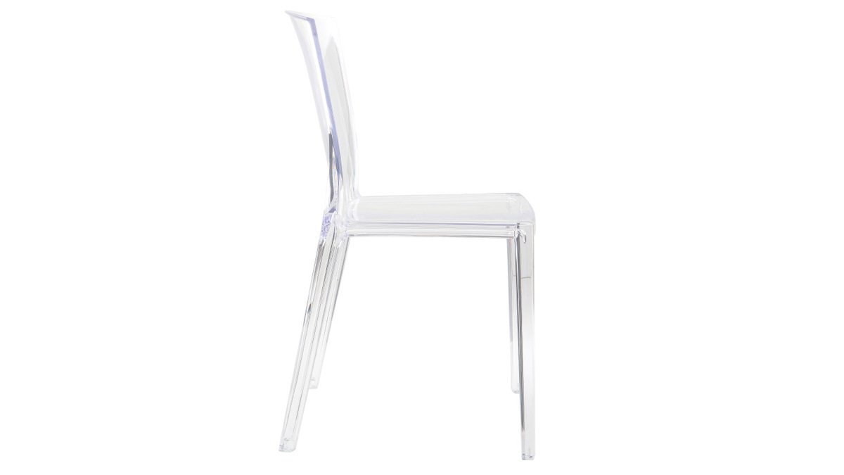 Chaises design transparentes empilables intrieur - extrieur (lot de 2) ISLAND