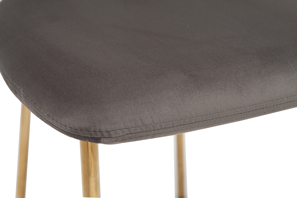 Chaises design velours gris fonc� et m�tal dor� (lot de 2) LEPIDUS