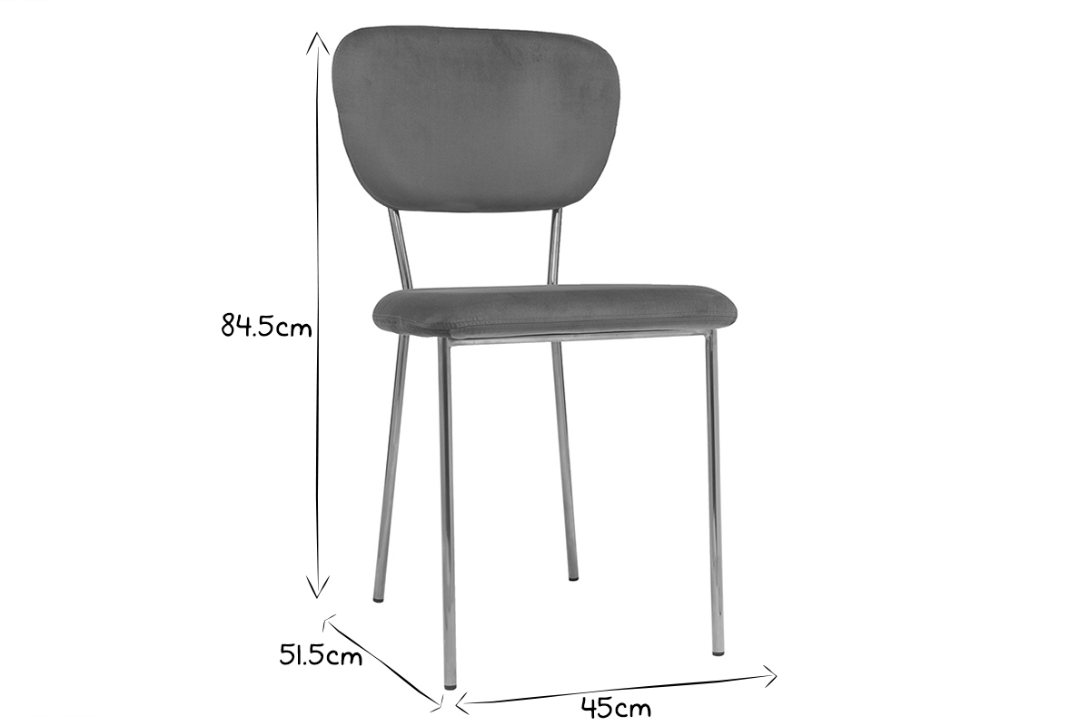 Chaises design velours gris fonc� et m�tal dor� (lot de 2) LEPIDUS