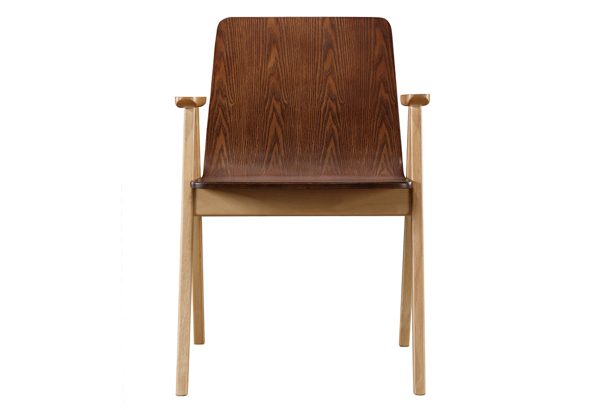 Chaises design vintage ch�ne et noyer lot de 2 DANA