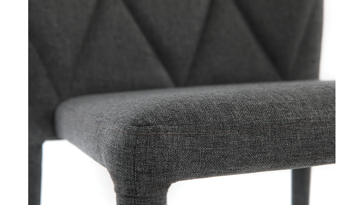 Chaises empilables design en tissu gris foncé (lot de 2) KARLA