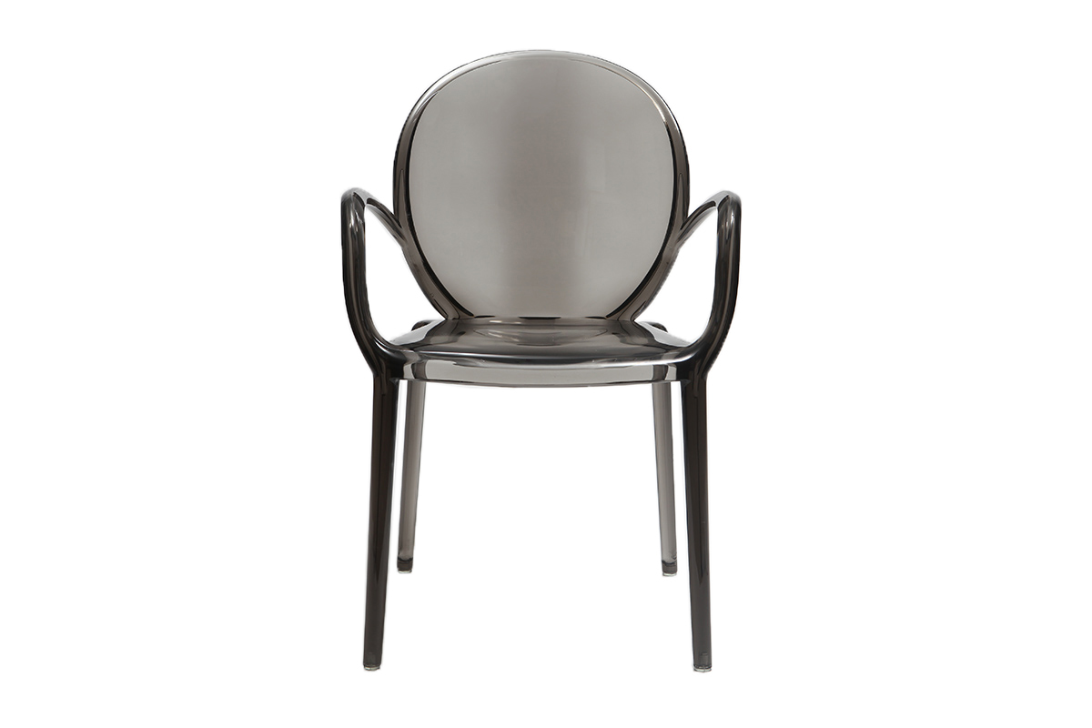 Chaises empilables design fume transparentes (lot de 2) CRISTAL