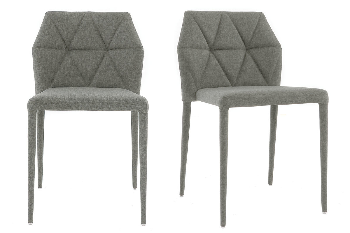 Chaises empilables design gris clair (lot de 2) KARLA