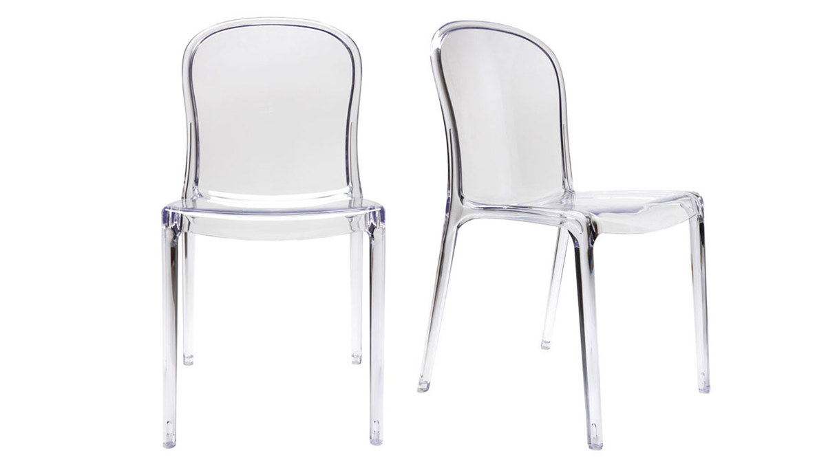 Chaises empilables design transparentes (lot de 2) THALYSSE