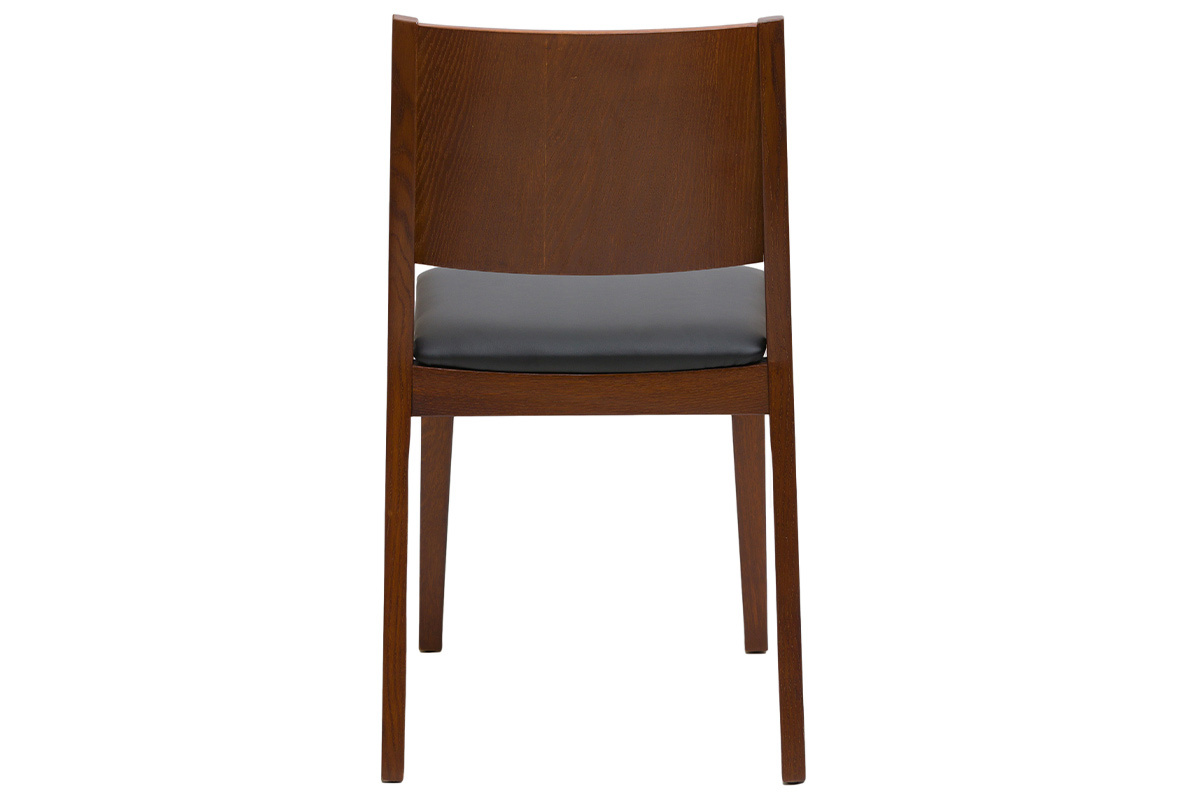 Chaises empilables en bois fonc et noir (lot de 2) MELVIL