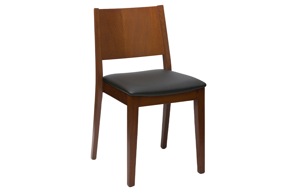 Chaises empilables en bois fonc et noir (lot de 2) MELVIL