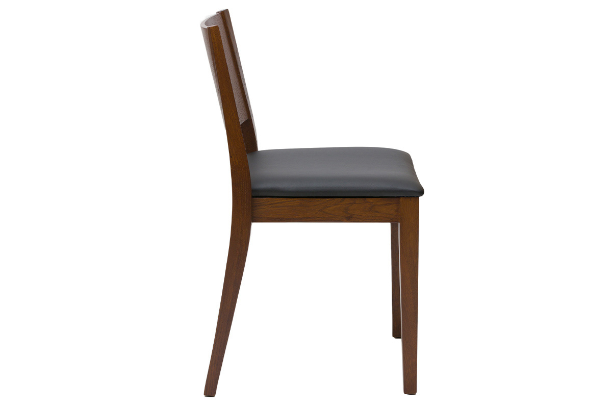 Chaises empilables en bois fonc et noir (lot de 2) MELVIL