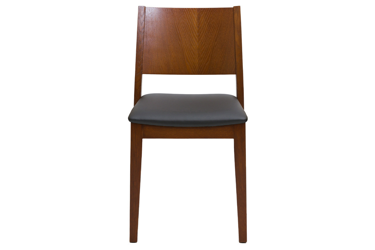 Chaises empilables en bois fonc et noir (lot de 2) MELVIL