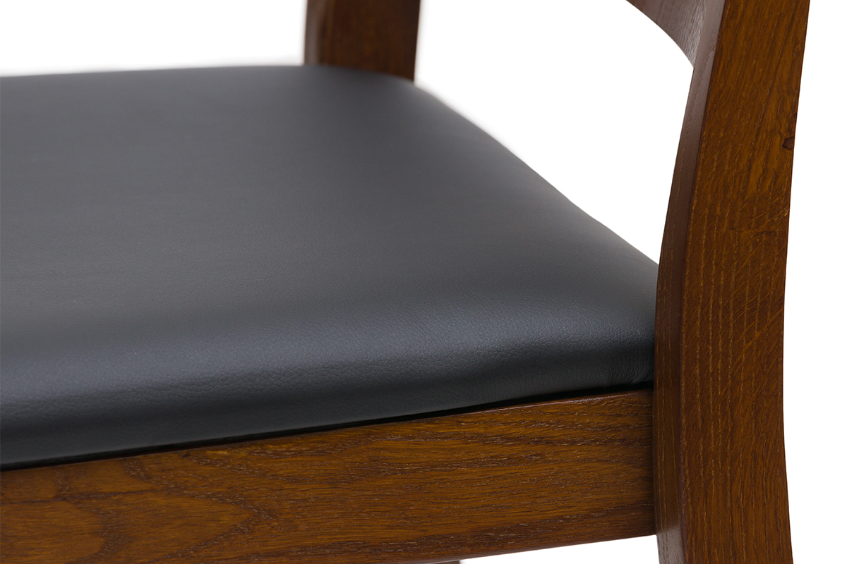 Chaises empilables en bois fonc et noir (lot de 2) MELVIL