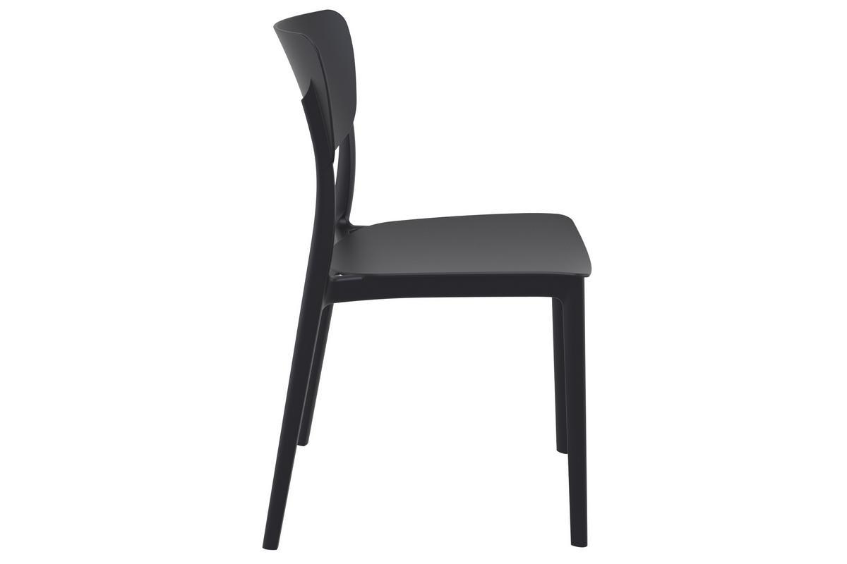 Chaises empilables noires int�rieur / ext�rieur (lot de 4) COBB