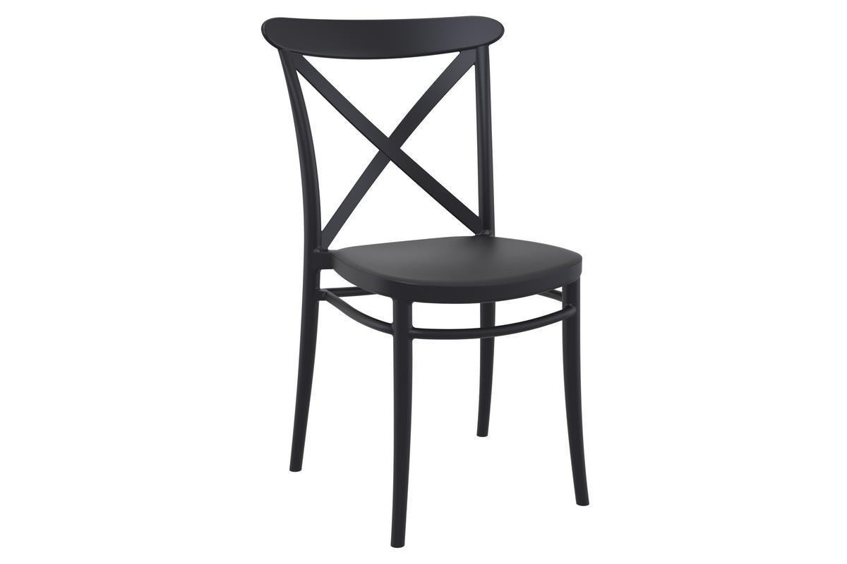 Chaises empilables noires int�rieur / ext�rieur (lot de 4) GERMAIN